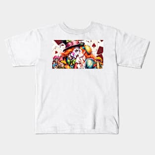 Mad Hatter kisses Alice Kids T-Shirt